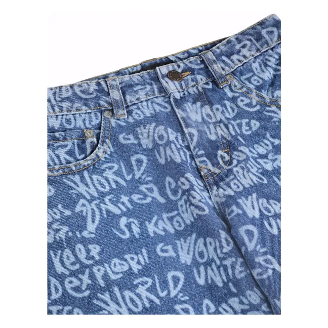 Aiden Organic Cotton Graffiti Jeans | Blue