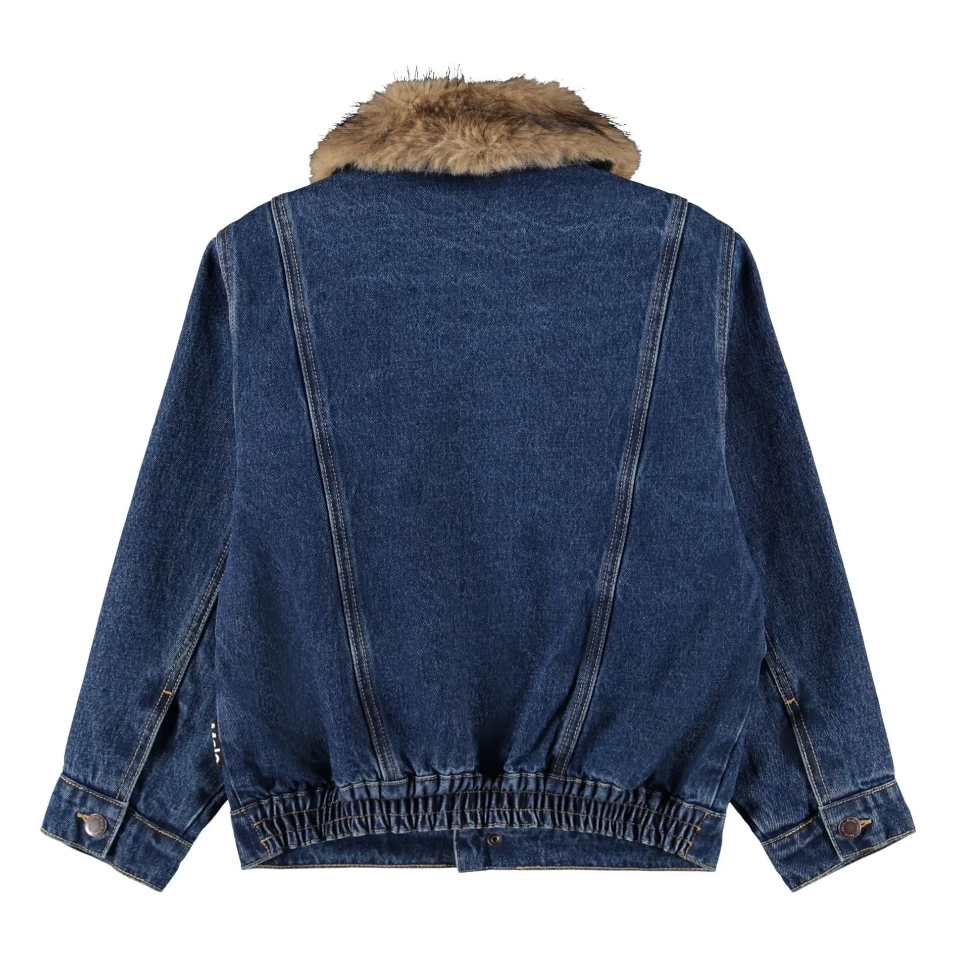 Veste Col Façon Fourure Hiroie Denim Coton Bio | Bleu- Image produit n°8
