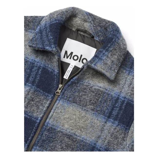 Hutton Carreaux Jacket | Grey blue