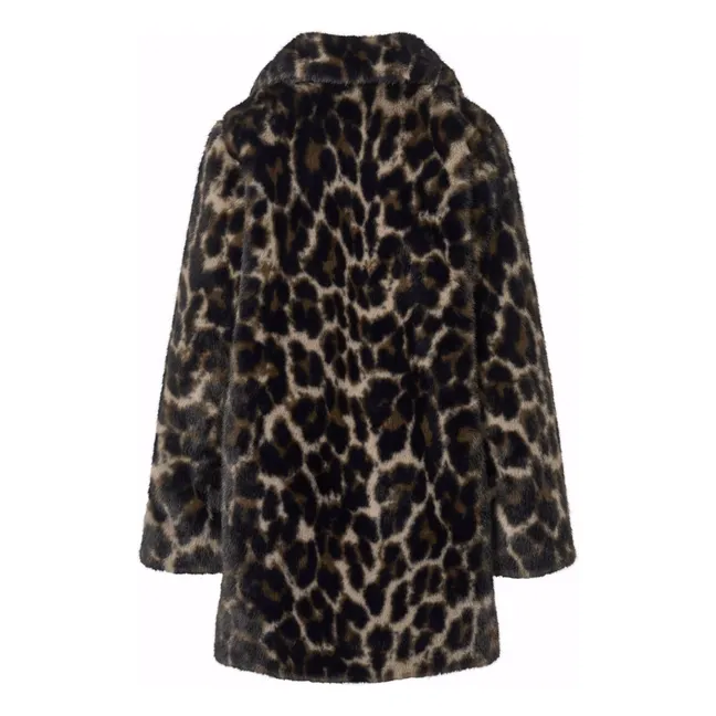 Manteau Façon Fourrure Hera Leopard | Marron