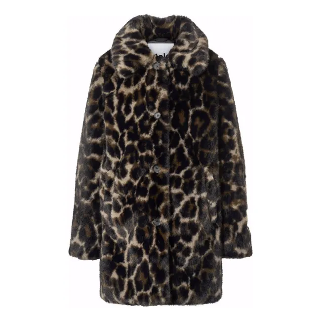 Manteau Façon Fourrure Hera Leopard | Marron
