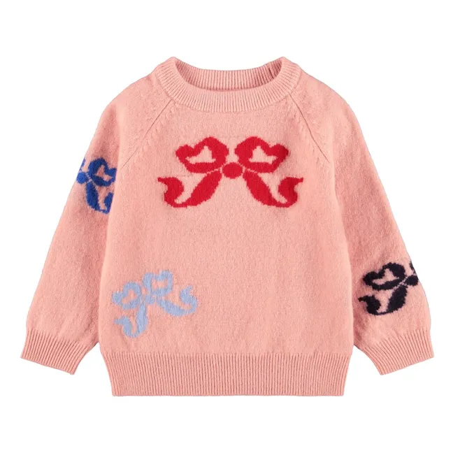 Pull Gilby Nœuds Laine | Rose poudré