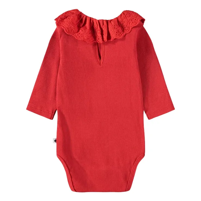 Body Col Pointelle Faye Coton Bio | Rouge