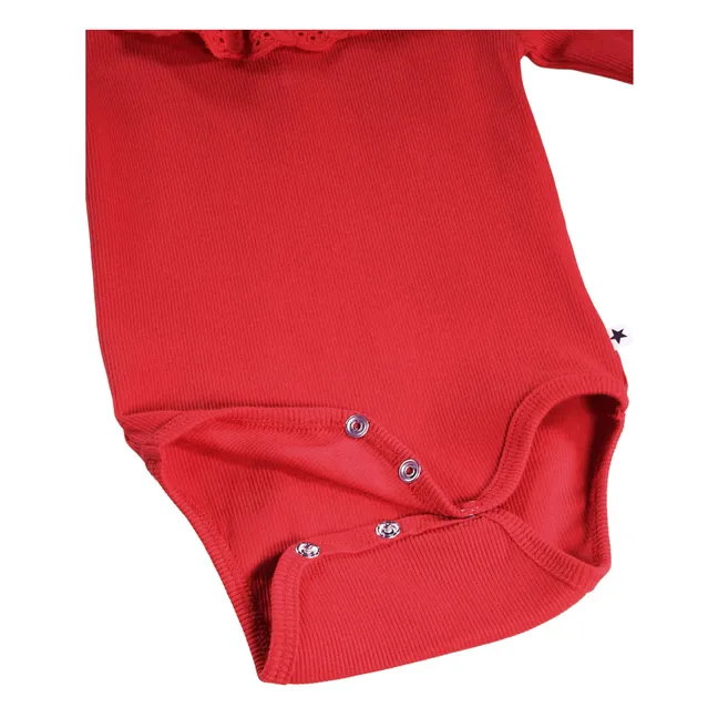 Body Col Pointelle Faye Coton Bio | Rouge