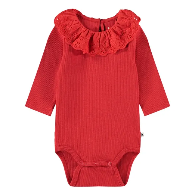 Body Col Pointelle Faye Coton Bio | Rouge