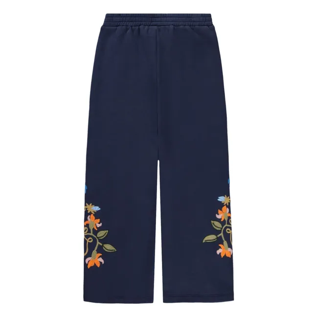 Pantalon Aurita Fleurs | Bleu nuit