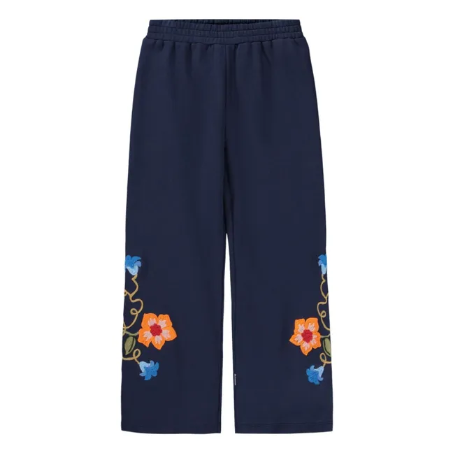 Pantalon Aurita Fleurs | Bleu nuit