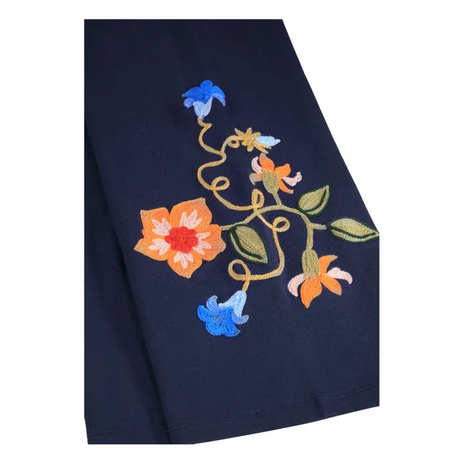 Pantalon Aurita Fleurs | Bleu nuit