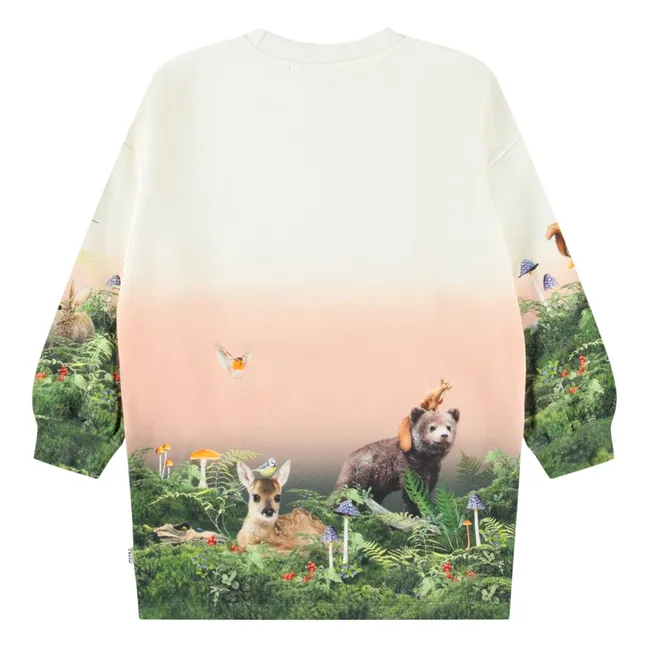 Robe Cyrella Animaux Coton Bio | Blanc
