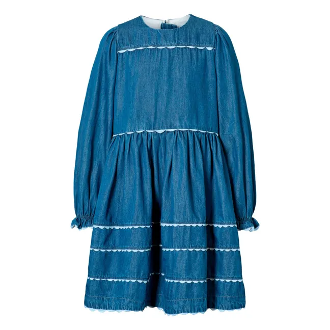 Robe Dentelle Caren Denim Coton Bio | Bleu marine
