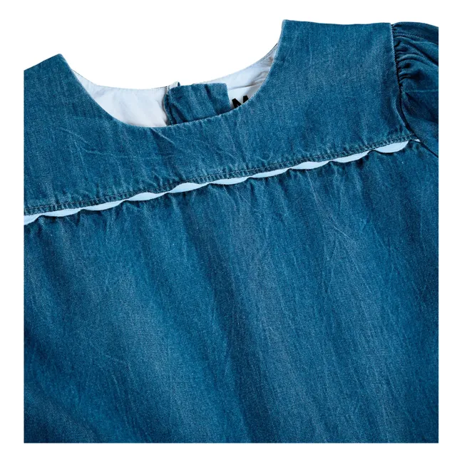 Robe Dentelle Caren Denim Coton Bio | Bleu marine