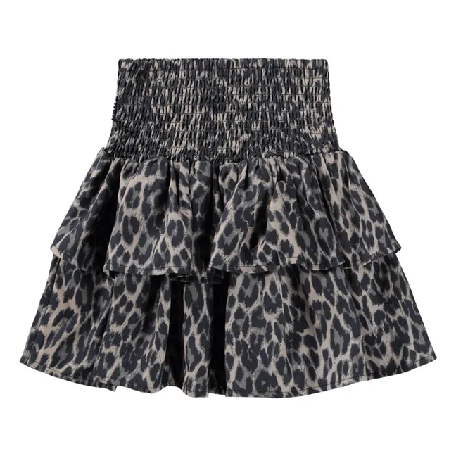Jupe Volants Bonita Leopard | Marron