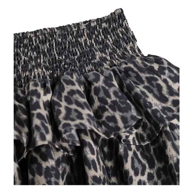 Jupe Volants Bonita Leopard | Marron