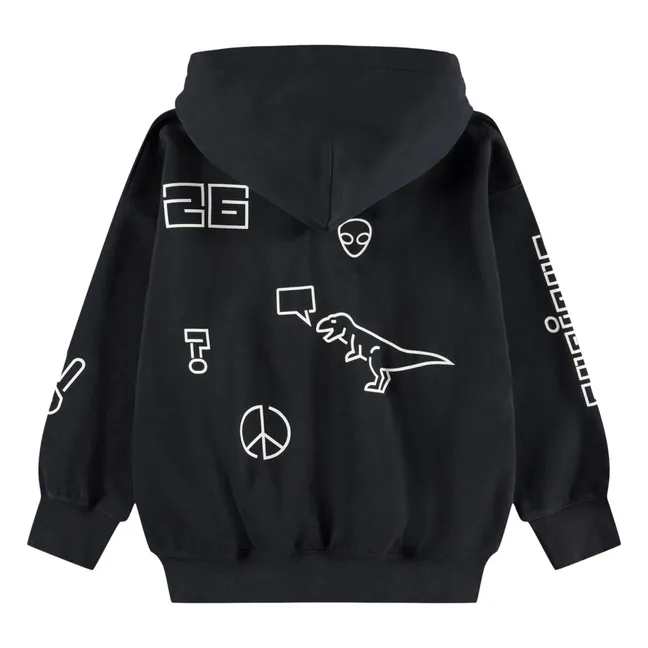Marley Patch Zipped Sweatshirt | Black