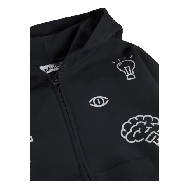 Marley Patch Zipped Sweatshirt | Black