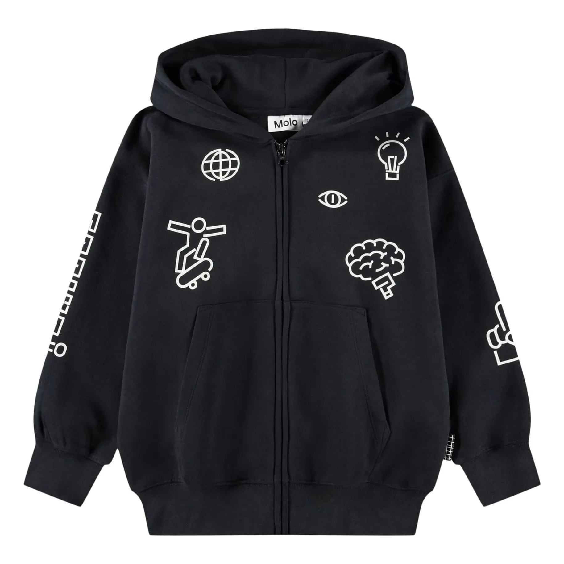 Molo Black Marley Patch Zipped Sweatshirt