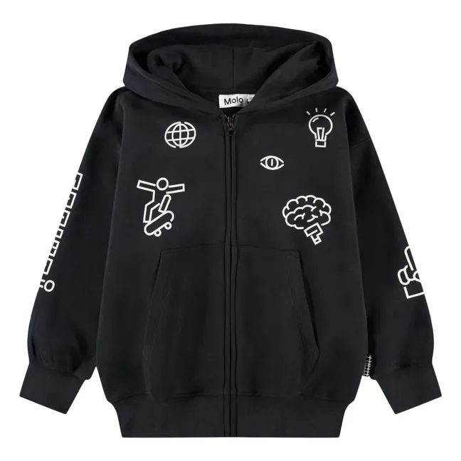Sweat Zippé Marley Patchs | Noir