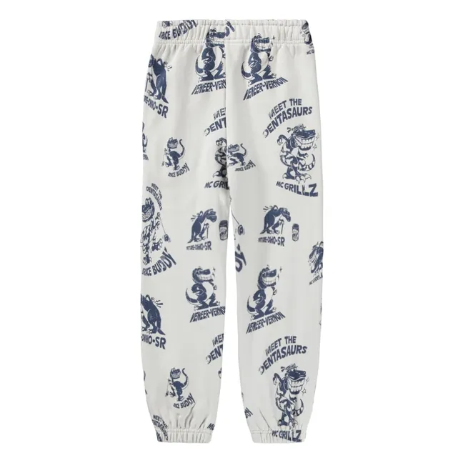 Adan Dinosaurs Organic Cotton Joggers | White
