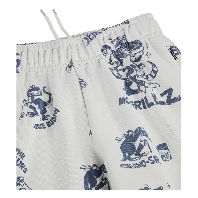 Joggers de algodón orgánico Adan Dinosaurios | Blanco