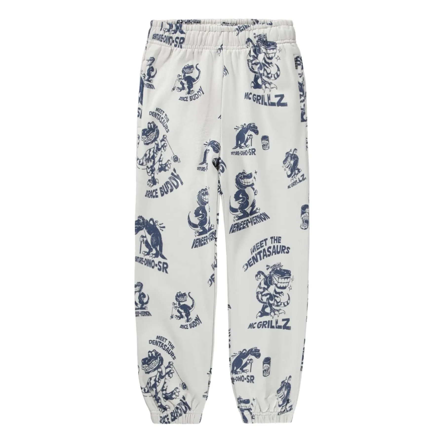 Jogger Adan Dinosaures Coton Bio | Blanc- Image produit n°0