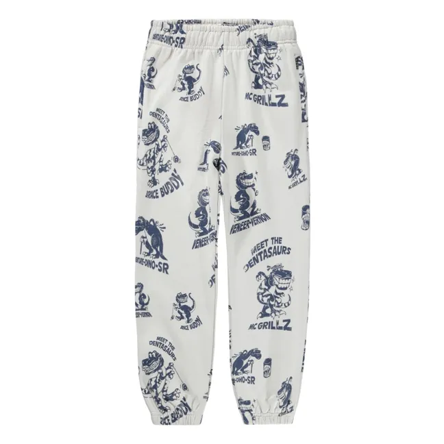 Adan Dinosaurs Organic Cotton Joggers | White