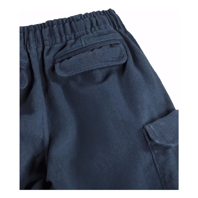 Pantalon Cargo Coton Bio | Bleu Acier
