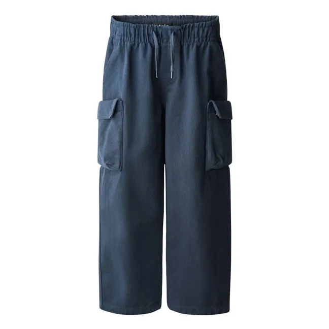 Pantalones cargo de algodón ecológico | Azul acero