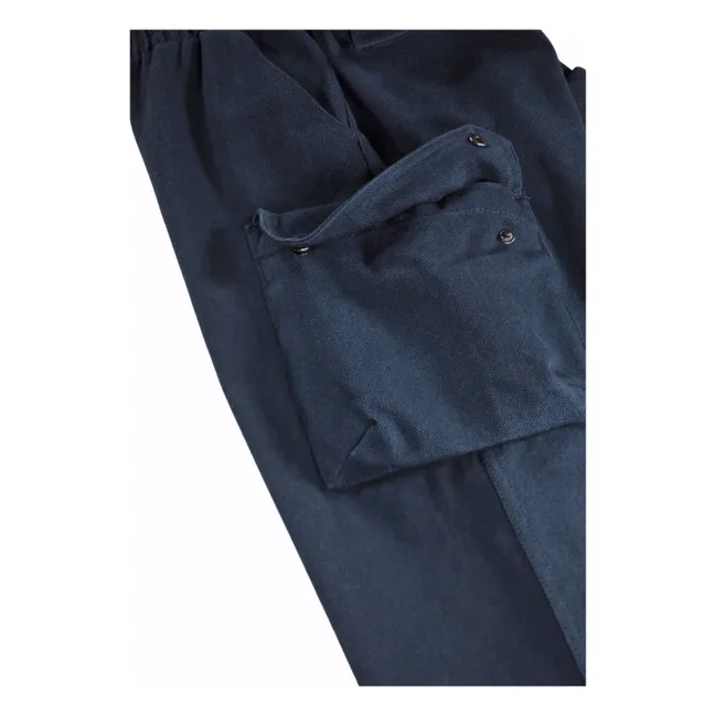 Pantalones cargo de algodón ecológico | Azul acero