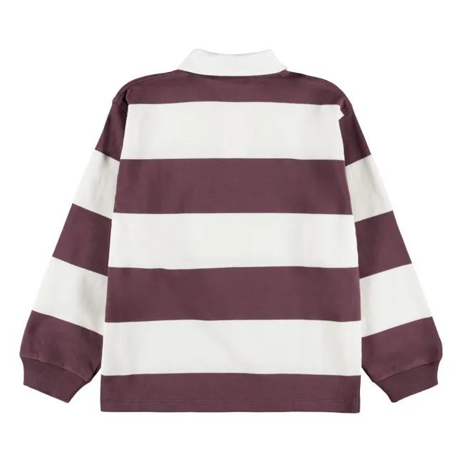 Polo de algodón orgánico a rayas Relz | Blanco