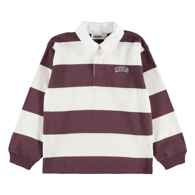 Polo Relz Rayé Coton Bio | Blanc