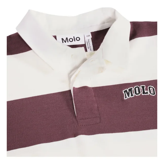 Polo de algodón orgánico a rayas Relz | Blanco