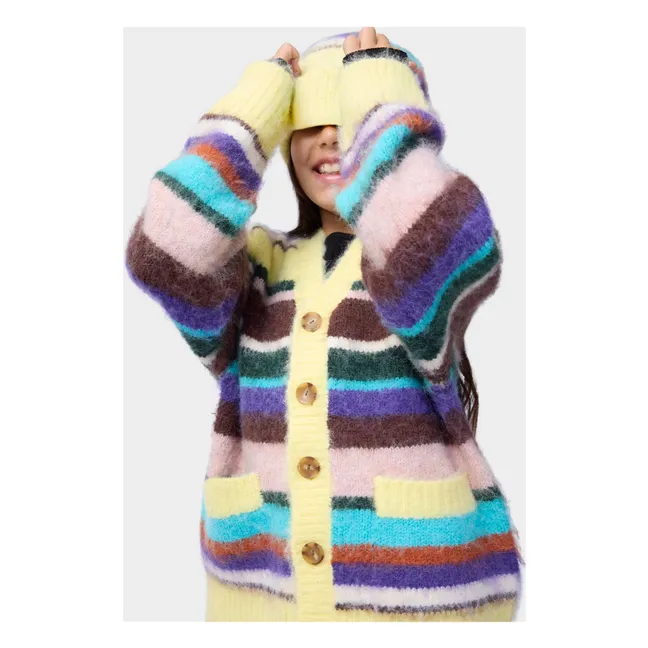 Striped Kara Beanie | Pale yellow