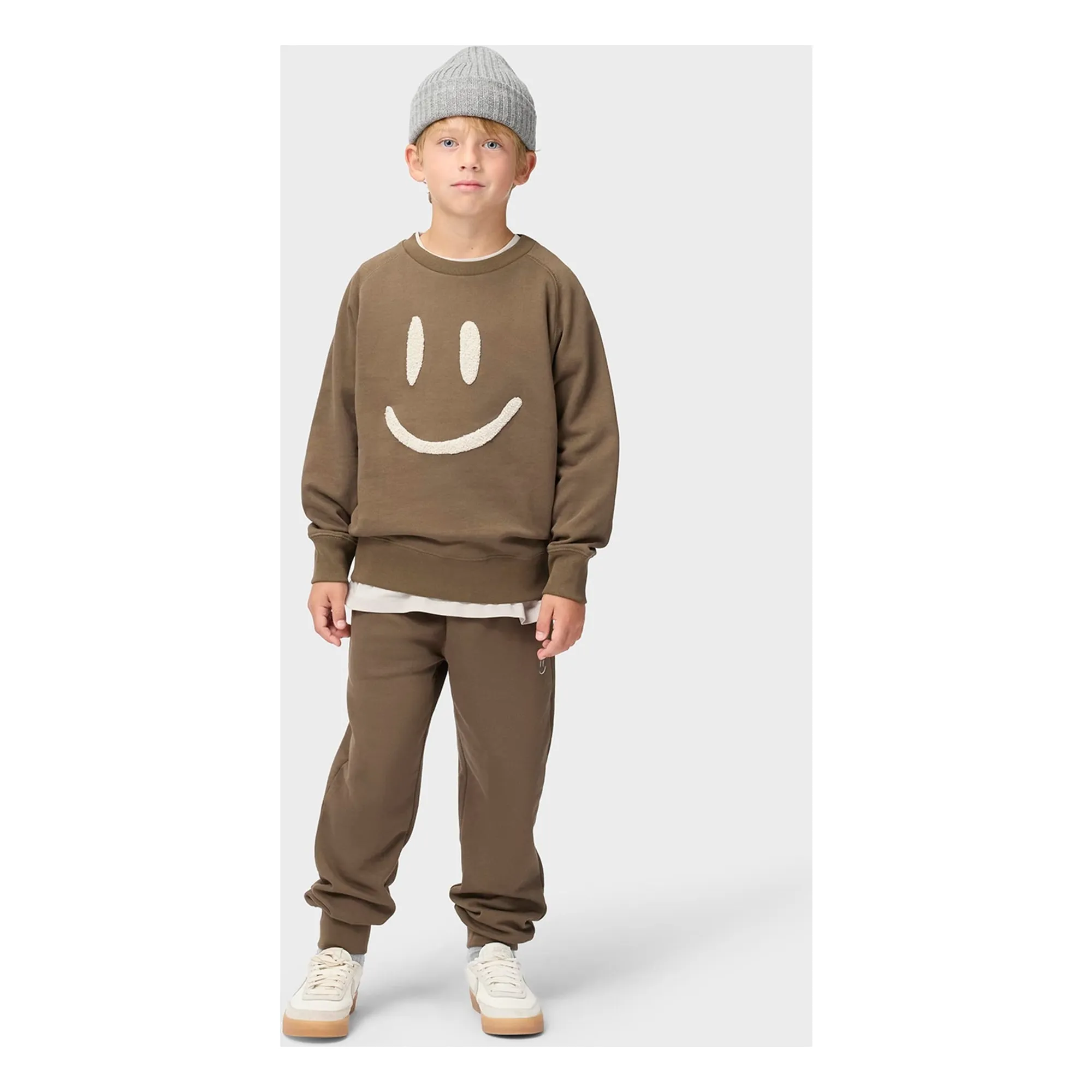 Pull Mike Smiley Coton Bio | Beige- Image produit n°1