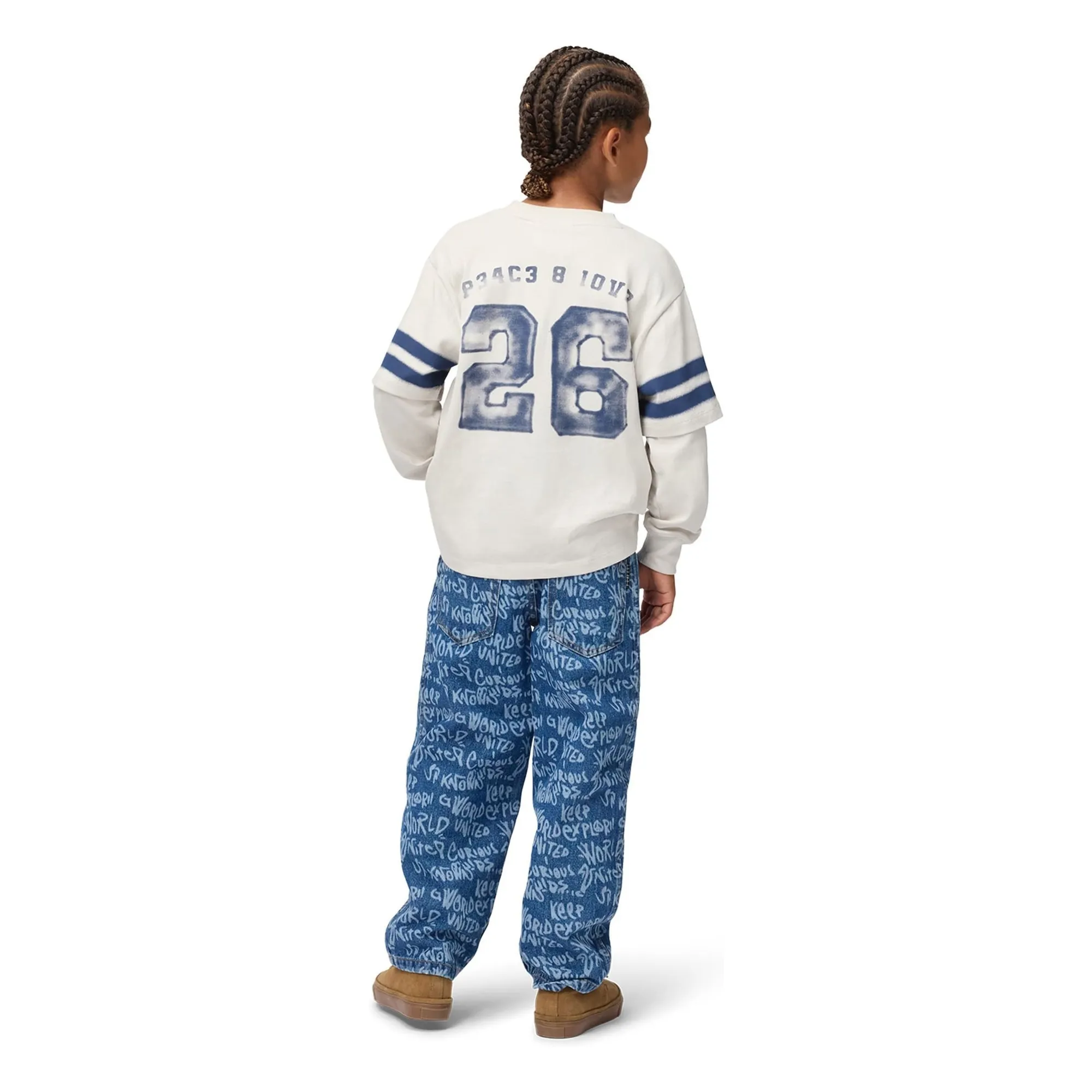 Jean Aiden Graffitis Coton Bio | Bleu- Image produit n°2