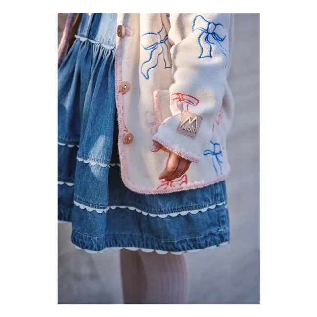 Charlotte Denim Vestido de encaje de algodón orgánico | Azul