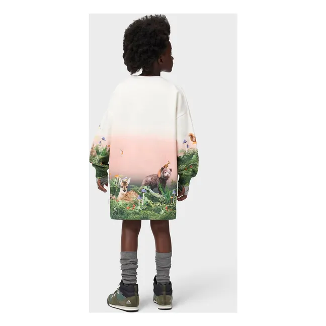 Robe Cyrella Animaux Coton Bio | Blanc