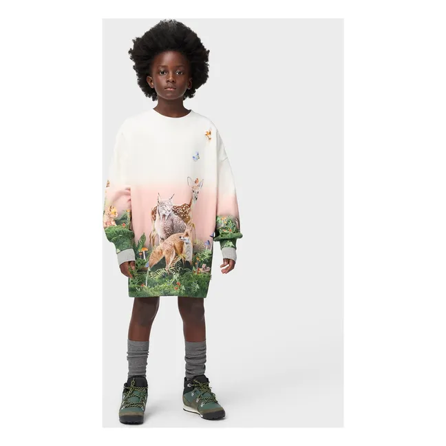 Robe Cyrella Animaux Coton Bio | Blanc