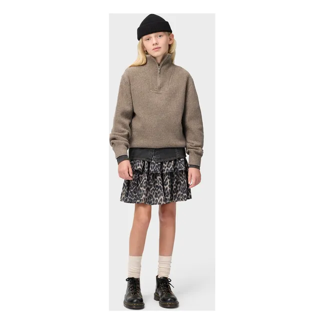 Jupe Volants Bonita Leopard | Marron