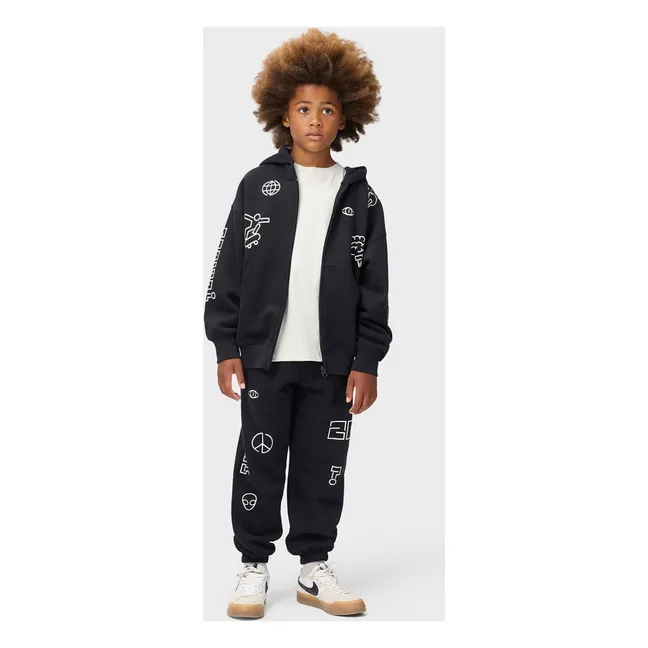 Marley Patch Zipped Sweatshirt | Black