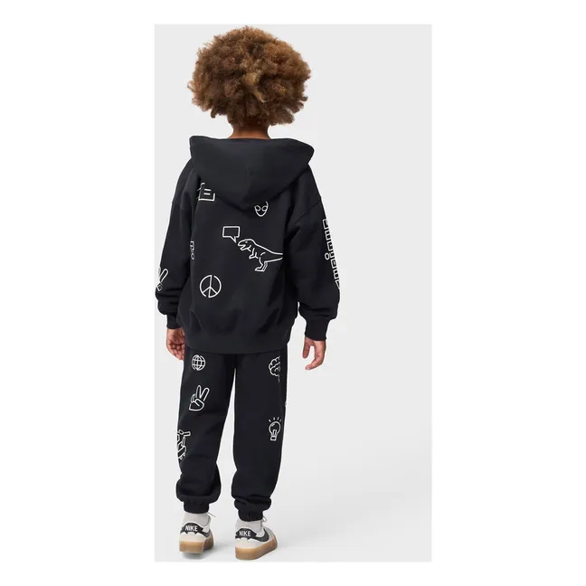 Marley Patch Zipped Sweatshirt | Black