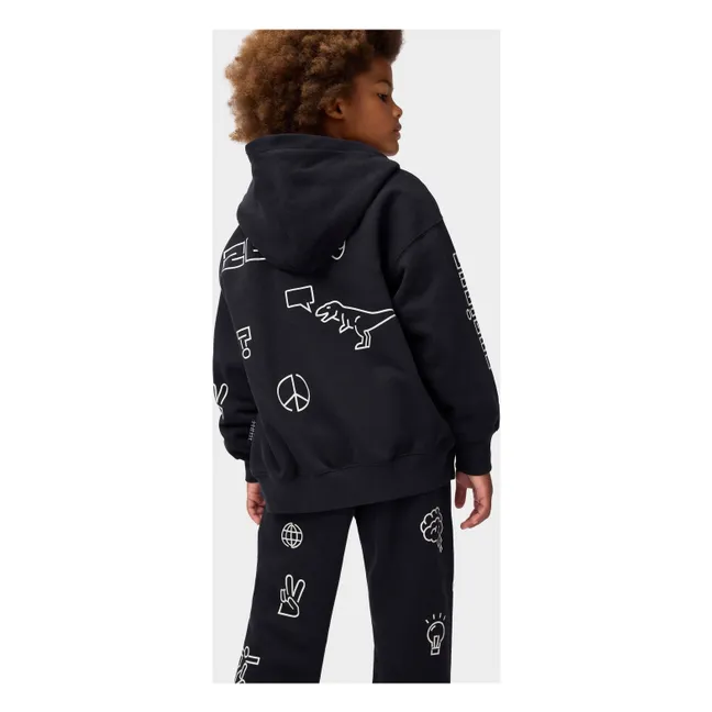 Marley Patch Zipped Sweatshirt | Black