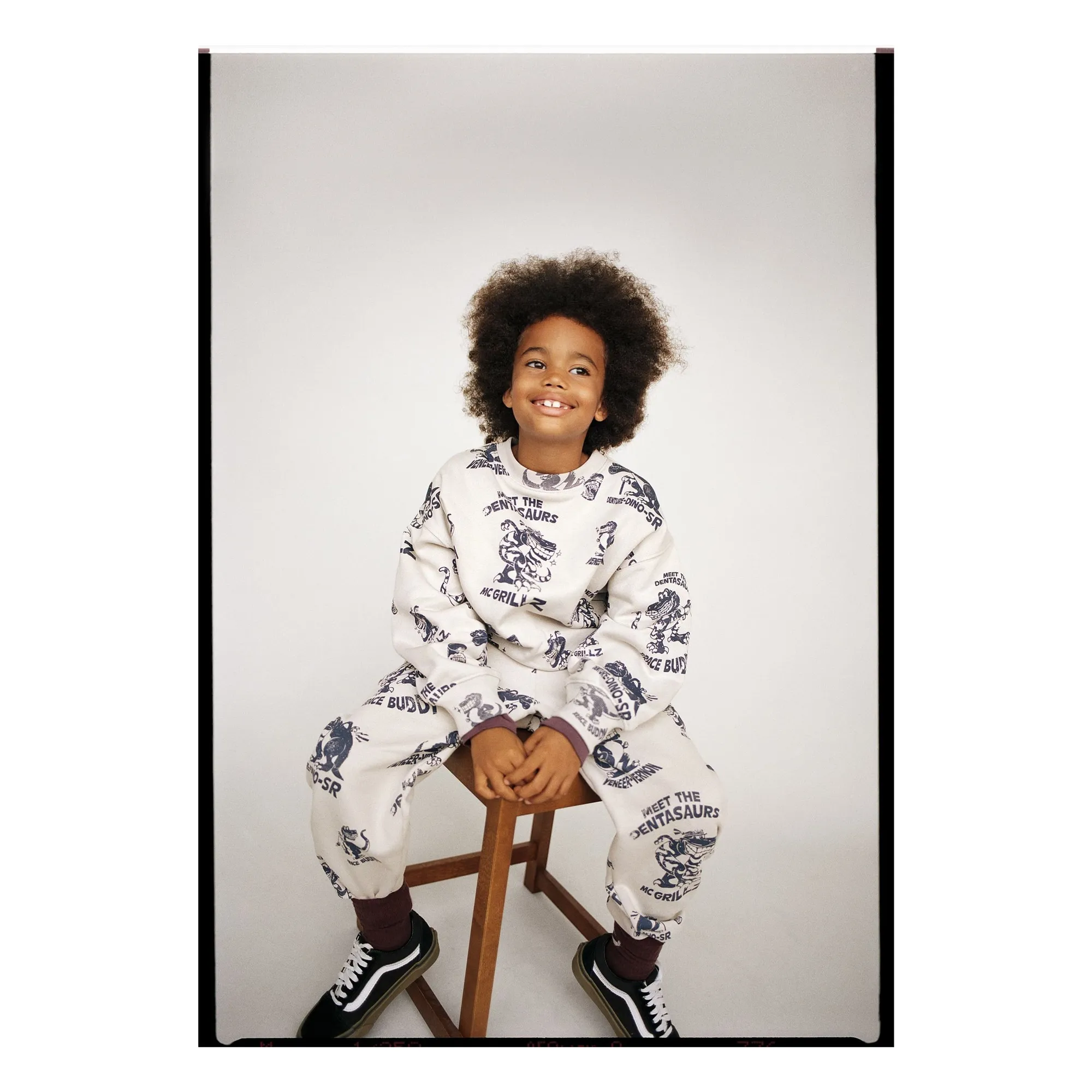 Jogger Adan Dinosaures Coton Bio | Blanc- Image produit n°5