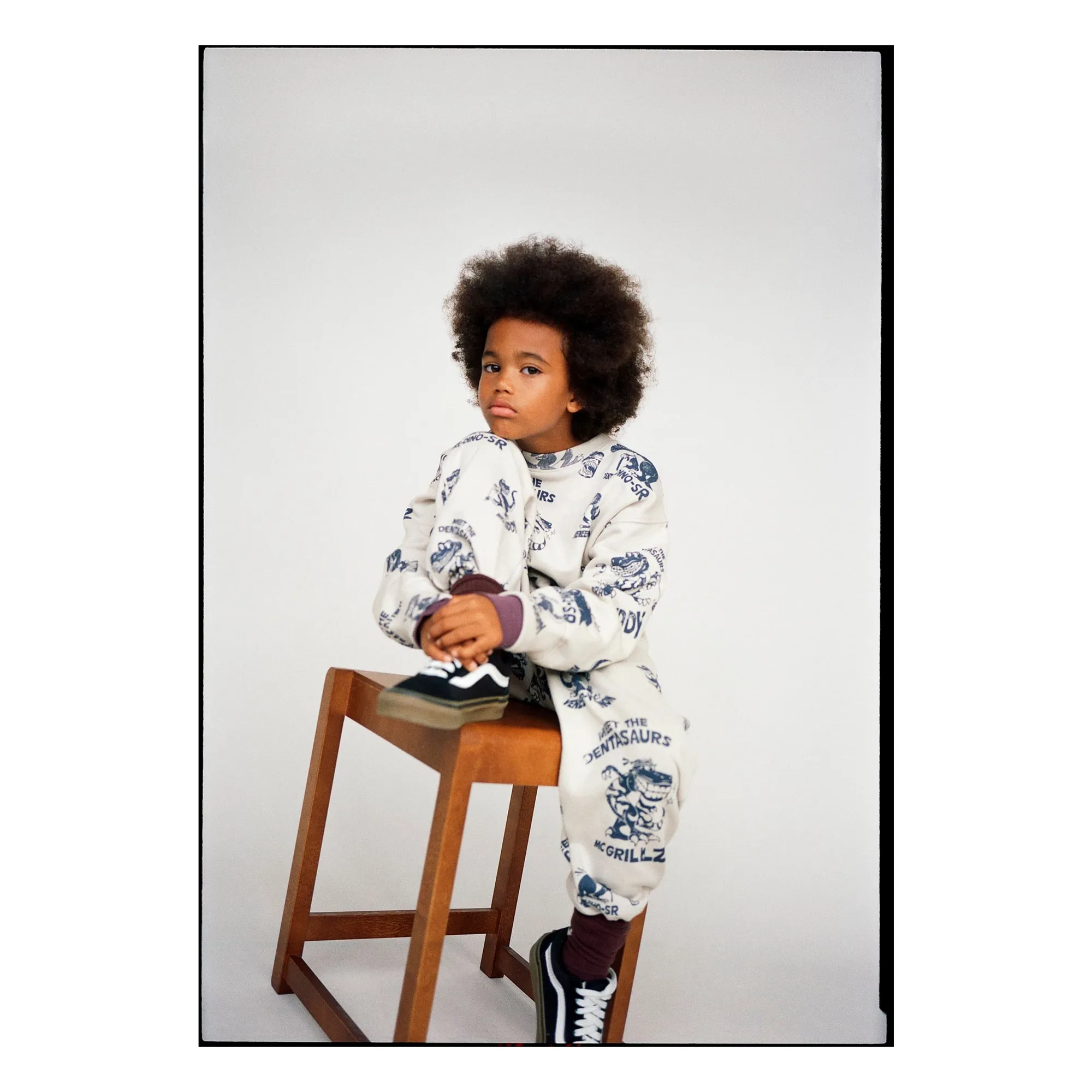 Jogger Adan Dinosaures Coton Bio | Blanc- Image produit n°6