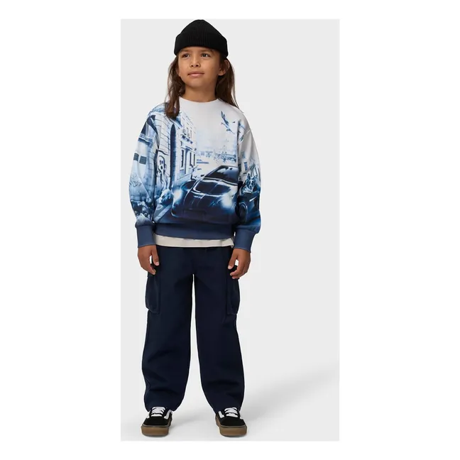 Pantalon Cargo Coton Bio | Bleu Acier