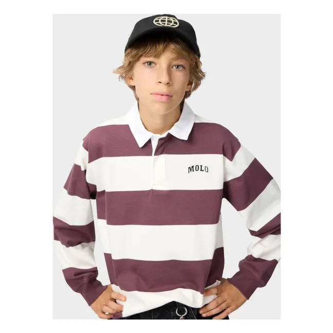 Relz Striped Organic Cotton Polo | White