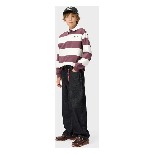 Relz Striped Organic Cotton Polo | White