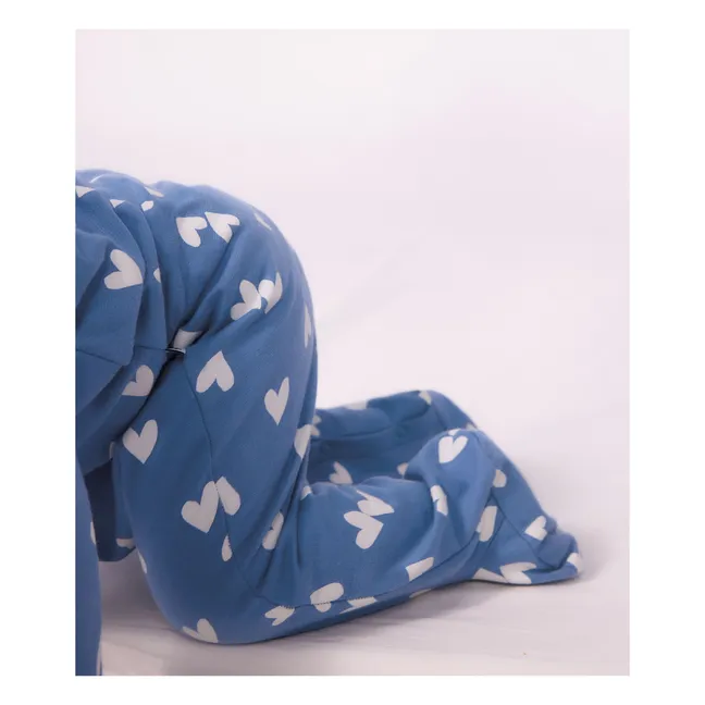 Pyjama Dors Bien Cœurs Molleton Coton Bio | Bleu