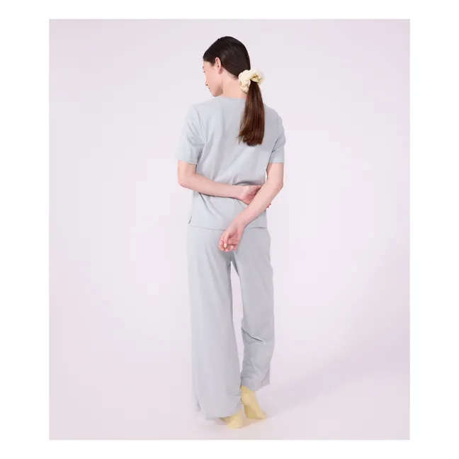 Pijama de rayas de algodón ecológico | Azul