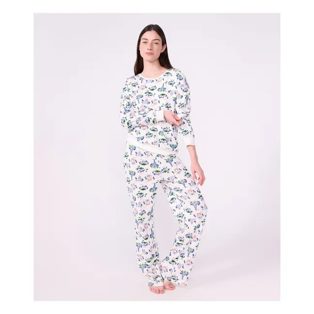 Pyjama Tour Eiffel Coton Bio | Blanc