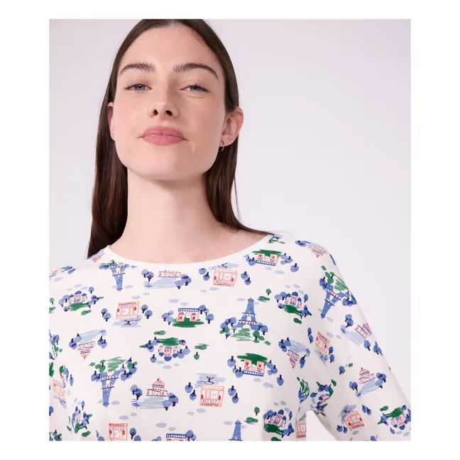 Pijama Torre Eiffel Algodón Ecológico | Blanco